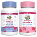 MaryRuth Organics Prenatal Postnatal Multivitamin Gummies (Strawberry) & Women 's Measures 124; USDA Organic Measures 124; Vitamin til Amning, Skønhed, & Immunitet Measures 124; Vegan, No Gelatine