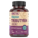 DEVA Vegan Tributyrin Supplement - Butyrate Precursor, Gut Barrier Support, Butyric Acid, 500 MG Vegan Kapsler, Leaky Gut Support, Fordøjelse, 90 Greve