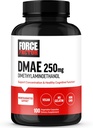 FORCE FACTOR DMAE Supplement for koncentration, fokus og sund kognitiv funktion, hjerne supplement & Neurotransmitter Support, Vegan, Non- GMO, 100 kapsler