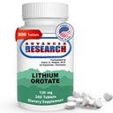 Dr. Hans Nieper Lithium Oroter 5mg, 200 Greve, Lab Testet, Non- GMO, Gluten Free, Vegan Friendly, Understøtter Brain Health