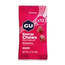 GU Energy Chews, Strawberry Energy Gummies med Electrolytes, Vegan, Gluten- Free, Kosher, 20 mg koffein, og Dairy- Free On- the- Go Energy for any workout, 12 poser (24 Servere i alt)