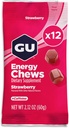 GU Energy Chews, Strawberry Energy Gummies med Electrolytes, Vegan, Gluten- Free, Kosher, 20 mg koffein, og Dairy- Free On- the- Go Energy for any workout, 12 poser (24 Servere i alt)