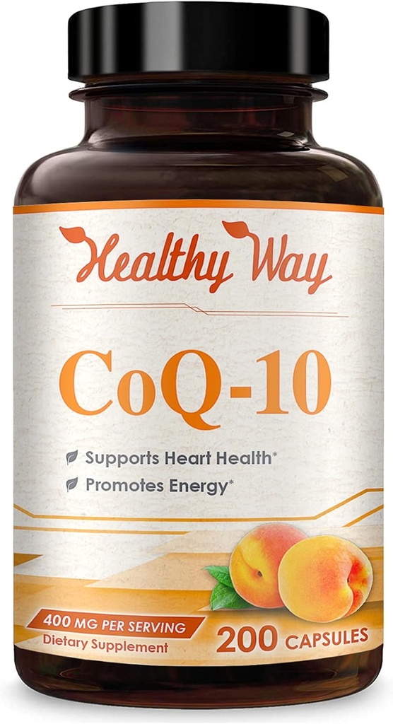 Sund måde CoQ10 400mg 200 Kapsler Hurtig Absorption - Non- GMO