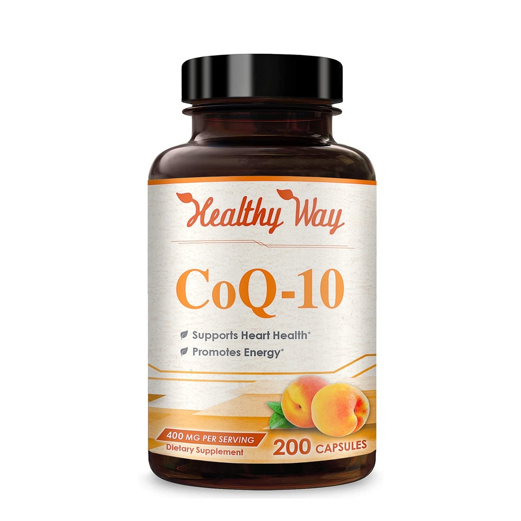 Sund måde CoQ10 400mg 200 Kapsler Hurtig Absorption - Non- GMO