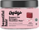 Chewsy - Beautiful Hair - Support for Stronger, Healthy Hair - with Biotin, Horsetail Extract, Goji Berry & Vitamins - Sweet Raspberry, 30-Day Supply