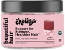 Chewsy - Smukke hår - Støtte til stærkere, sundt hår - med biotin, hestehale ekstrakt, Goji Berry & Vitaminer - Søde Hindbær, 30-dages levering