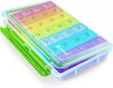 AUVON iMedassist Fugtighed- Proof Weekly Pill Organizer 4 gange om dagen, Stor 7 dages Pill Box Portable for Rejser med Aftagelige Individuelle Pill Containere til at holde vitaminer, kosttilskud og medicin
