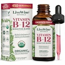 Flydende B12 Vitamin Sublingual - All- Natural Liquid Vitamin Vegan B12 Drops - Non- GMO Adenosylcobalamin Methylcobalamin B12 Supplement - Boost dit immunsystem, Metabolisme, energi og fokus!
