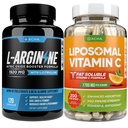 Max Strength Nitroxide Booster Bundle - L- Arginin & Liposomal Vitamin C, Med L Citrullin, Ascorbylpalmitat, Natural Absorb Boost Formel til støtte øvelse energi, immunforsvar, Slim Look