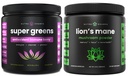 NutraChamps Super Green Antioxidant & Lions Mane Powder. Støtte til fordøjelse, immunitet og tilpasning