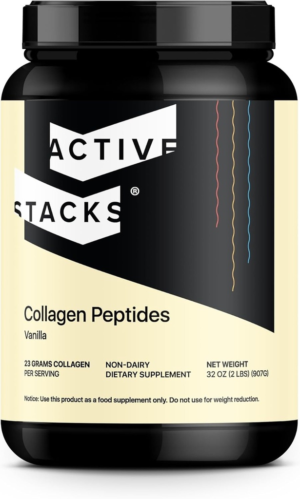 Collagen Peptider Protein Powder, Vanilla - Understøtter sundt hår, hud, ben og nitter til mænd og kvinder - Easy- to- Mix type 1 & 3 Hydrolyzed Collagen fra Grass- Fed Beef, 2 Pund