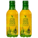 Forever Living - Aloe Vera Juice - Lemon Lime Flavor med Pure Inner Leaf Gel - Understøtter fordøjelse og immunitet - 1L Hver (pakke med 2)