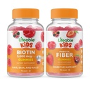 Livbare Biotin Kids + Prebiotic Fiber Kids, Gummies Bundle - Great Tasting, Vitamin Supplement, Gluten Free, GMO fri, Chewable Gummy