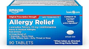 Basic Care Allergy Relief Loratadine Tablets 10 mg, 90 Greve (Emballage kan variere)