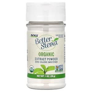 Nu fødevarer bedre Stevia Zero Calorie Sweetener Extract Powder, Organic