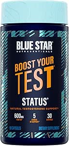 Blue Star Nutracatic Status - Testosteron Booster for mænd - w / KSM 66 Ashwagandha - Invigorate Stamina, Muscle Growth & Energy