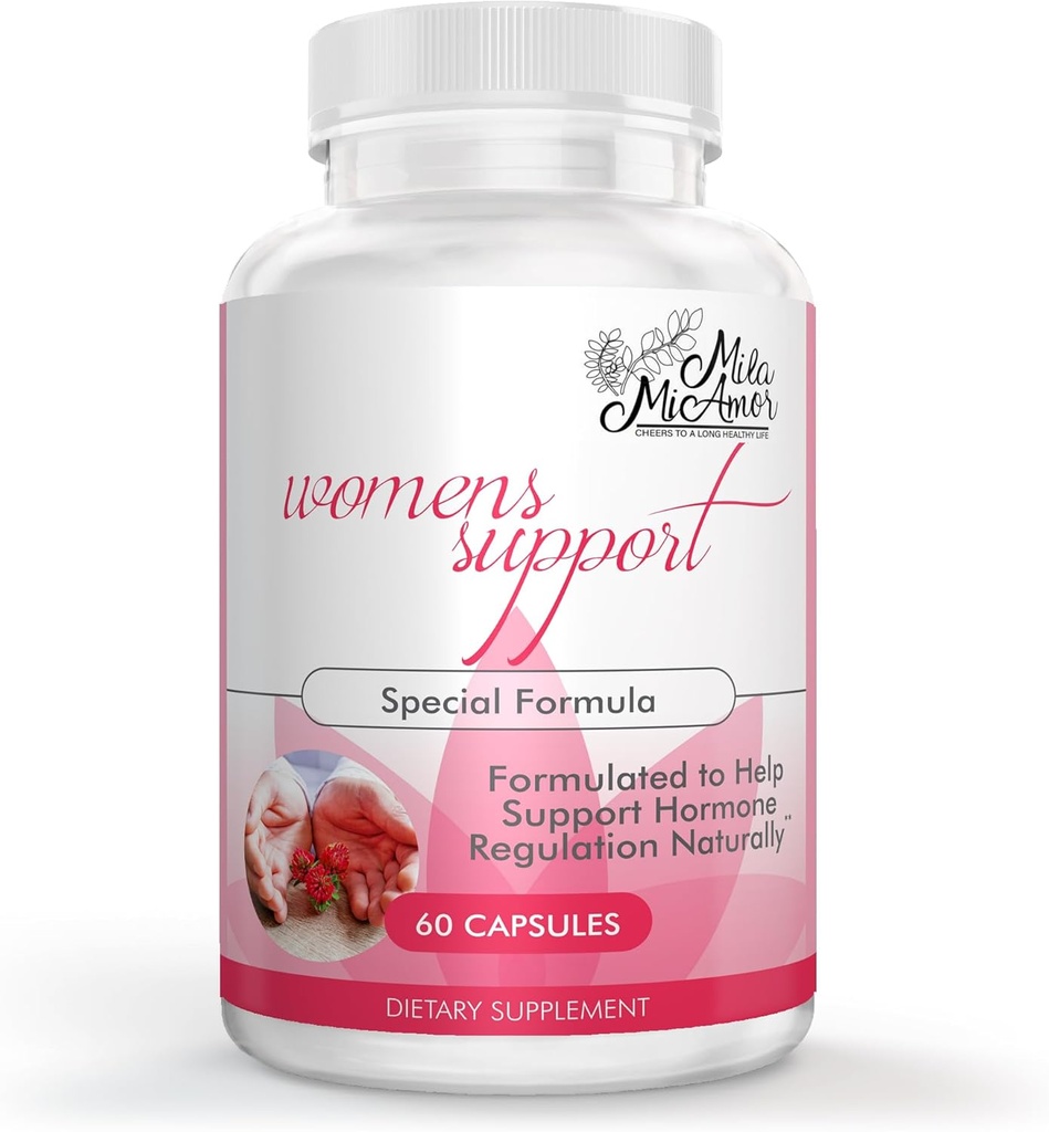 Milamiamor kvinders støtte - Hormonregulator med naturlige ingredienser - Østrogen støtte til kvinder - supplement til Hormone Balance, menopause & antioxidant support - Lavet i USA - 60 kapsler