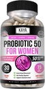 Kaya Naturals Probiotic 50 Billion CFU - Probiotics for Women, Probiotics for Men and Adults, Natural - Gut Health & Immune Support Supplement - Provides Digestive Support - 30 Vegetable Capsules