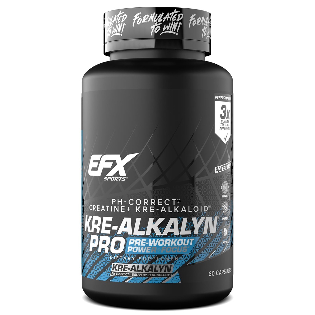 EFX Sports Kre- Alkalyn Pro Note 124; pH Korrekt Creatin Monohydrat Pill Supplement