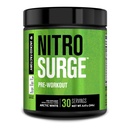 Jacked Factory NITROSURGE Pre Workout Supplement - Enless Energy, Instant Strength Gains, Clear Focus, Intensive Pumper - NO Booster & kraftfuld Preworkout Energy Powder - 30 Serveringer, Arctic White