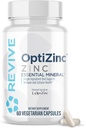 Revive MD Zink Mineral supplement til mænd og kvinder - understøtter immunitet og cellulær sundhed med 50mg OptiZink - Antioxidant & immunforsvar - 60 kapsler