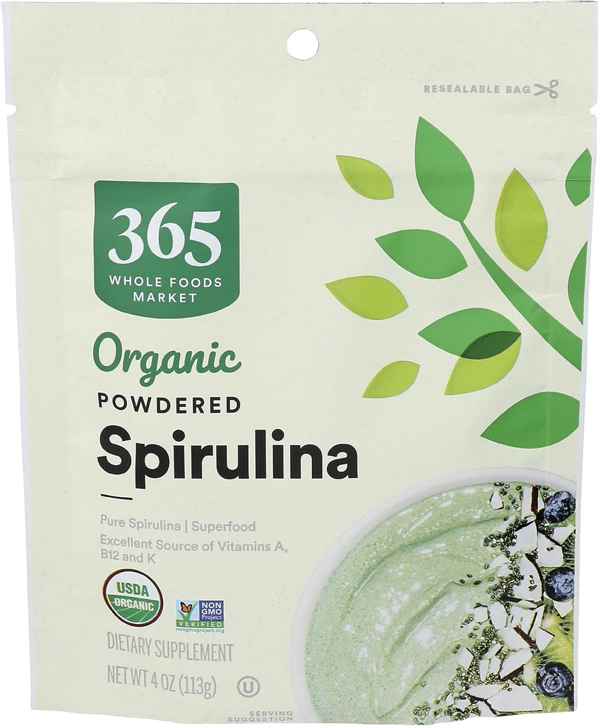 365 af Whole Foods Market, Organic Spirulina Superfood Powder, 4 Ounce