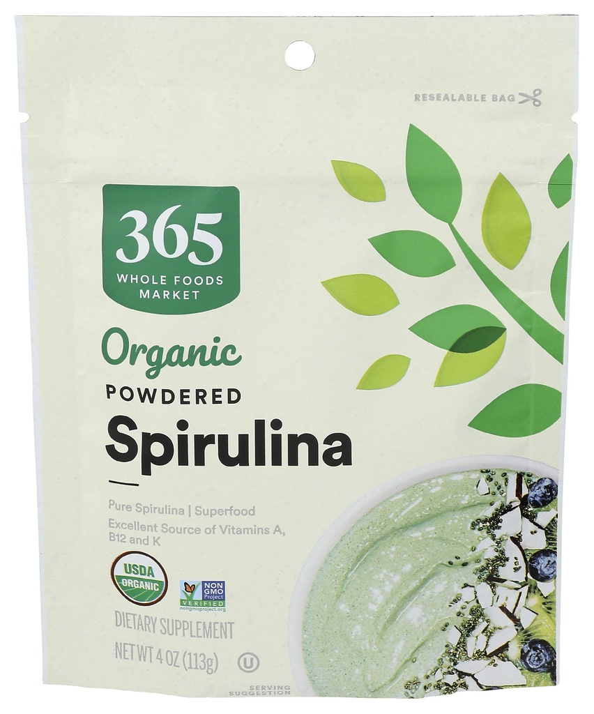 365 af Whole Foods Market, Organic Spirulina Superfood Powder, 4 Ounce