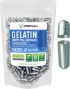 XPRS Nutra Størrelse 2 Tomme kapsler - 100 Tomme Gelatine kapsler - Piller gør det selv Capsule Fyldning - Pure Bovin Pille Gel Caps til Do- It- Yourself Kosttilskud (Sølv)