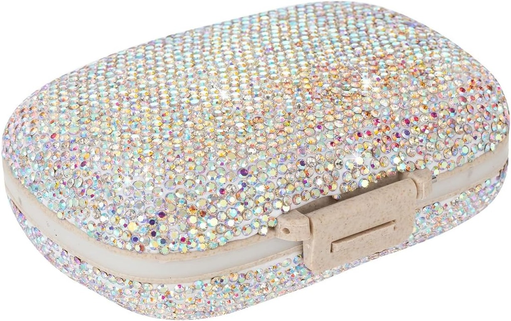 Daglig Vitamin Organizer, Bærbar Pill Case Rejser, Medicin Pill Boxes Beholdere Flaske, Lille Pill Holder Carrier til Purse, Cute Medicin Dispenser Aids (Farverige)