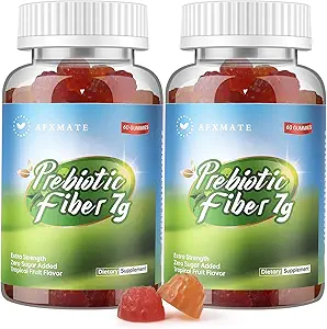 AFXMATE Fiber Supplement Gummies for Adult, 7 g Fiber Sugar Free Vegan & Gluten Free - fordøjelse, regularitet Support 120 Greve
