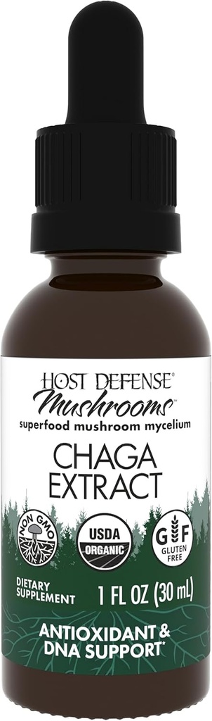 Host Defense Chaga Extract - immunsystem Support Supplement - Chaga Mushroom for Antioxidant Aktivitet Support - flydende kost Mushroom Supplement - 1 fl oz (30 Servere) *