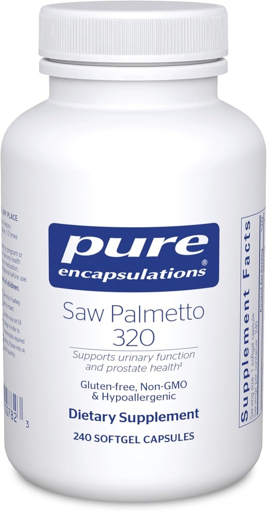 Ren indkapsling Saw Palmetto 320 - Fedtsyrer & andre essentielle næringsstoffer til støtte for Metabolisme & Urinfunktion - med Saw Palmetto Extract - 240 Softgel kapsler
