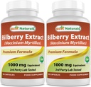 Bedste Naturals Bilberry 1000 Mg 90 Kapsler (90 Greve (pakke med 2))