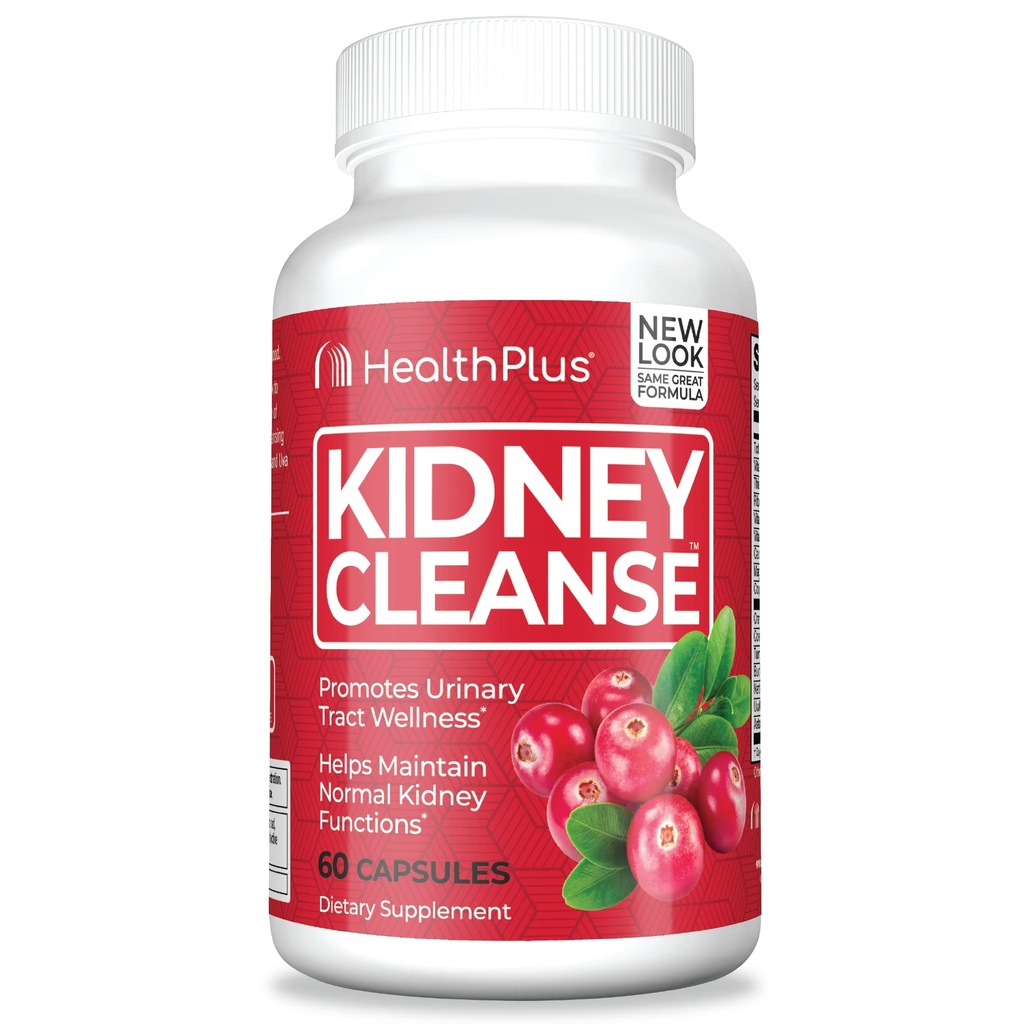 Sundhed Plus Advanced Nyre Cleanse med Cranberry Extract, Gurkemeje Root og CoQ10, Hjælper støtte sund Nyre funktion & Urinary Tract Wellness, 60 kapsler