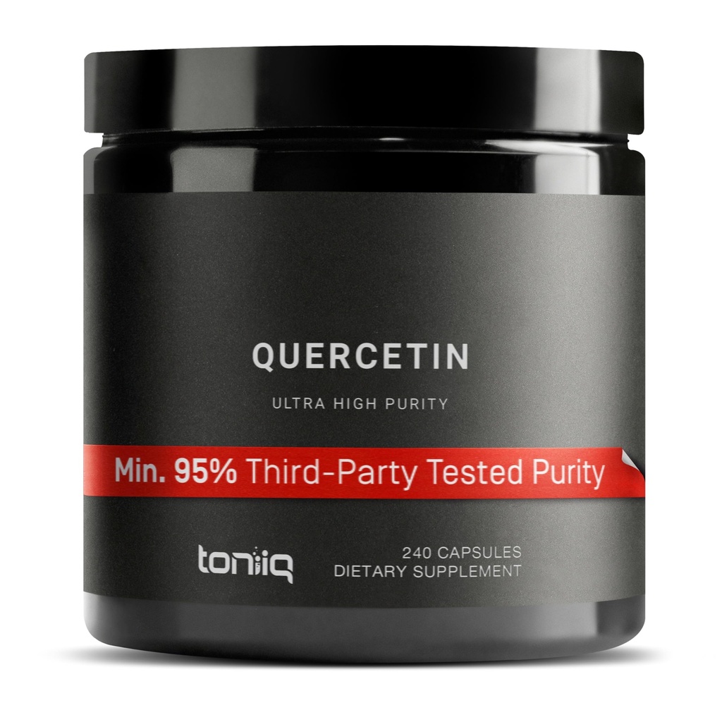 Toniiq Ultra høj renhedsgrad Quercetin kapsler - 95% + Meget renset og biotilgængelig - 1000 mg per servering - 240 kapsler Quercetin supplement