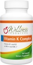 Wellness Resources Vitamin K Complex Supplement - 600 mcg Vitamin K2 (som MK-4 og Trans MK- 7) og 1000 mcg K1- Bone Strength and Heart Health - K2 Vitamin Supplement - 90 kapsler Non- GMO