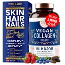Vegankollagen til kvinder og mænd Kosttilskud - C-vitamin, biotin, aminosyrer Glycin, Lysin, Proline, Økologisk Frugt & Vegetabilske Pulver - En gang om dagen - 30 Plant baserede kollagen Boost tabletter