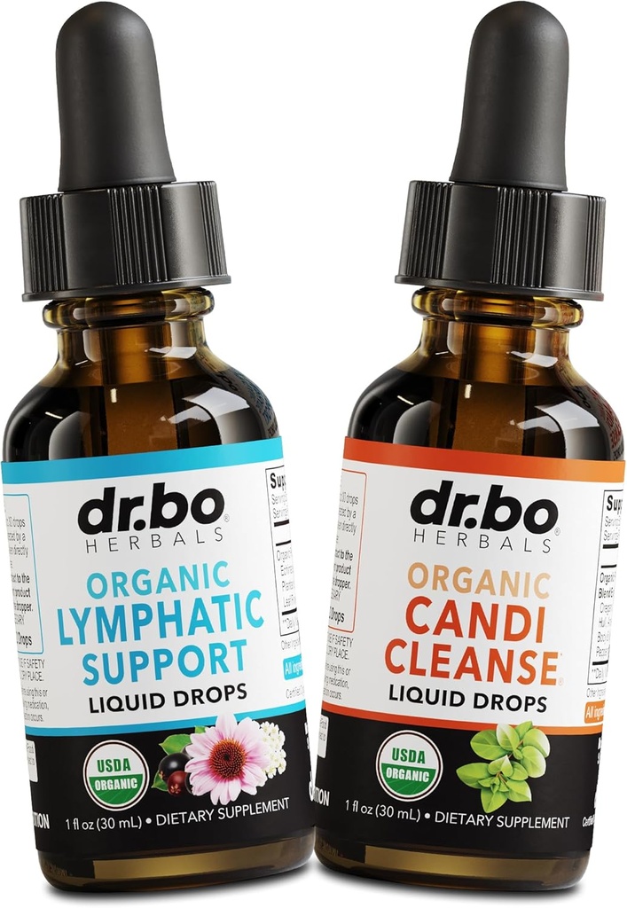 Lymporial Drainage Kosttilskud & Candi Cleanse - Organic Lymporial Support Liquid Drops & Organic Oregano Oil, Lymph Node Detox Lymph System Drainage - Natural Oral Gut Cleanser Detox 1 oz