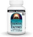 Source Naturals Essential Enzymes 500mg Bio- Aligned Multiple Supplement Herbal Defense for fordøjelse, Gas & Forstoppelse Relief - Stærk immunsystem support * - 120 kapsler