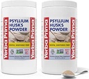 Yerba Prima Psyllium Husks Powder - 24 oz (Pack of 2) - Unflavored - Fine Ground - Natural Fiber Supplement med Opløselig & Uopløselig Fiber