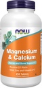 Now Foods Supplements, Magnesium & Calcium, Med zink og vitamin D-3, Nerve og ben Support *, 250 tabletter