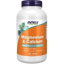 Now Foods Supplements, Magnesium & Calcium, Med zink og vitamin D-3, Nerve og ben Support *, 250 tabletter