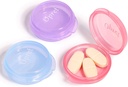 Opret Lille Pill Box (3 stk.), Cute Pill Case Portable for Pocket Purse Briefcase Travel Pills Box Medicine Storage Container Earplug Case (Rose & Blue & Purple)