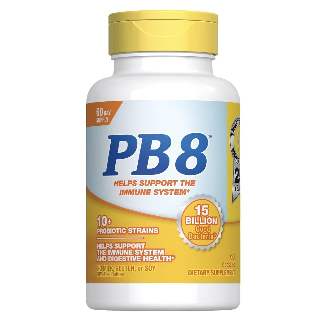 Nutrition Nu PB 8 Probiotisk immunsystem og fordøjelsesstøtte * Kosttilskud, 60 Tæl