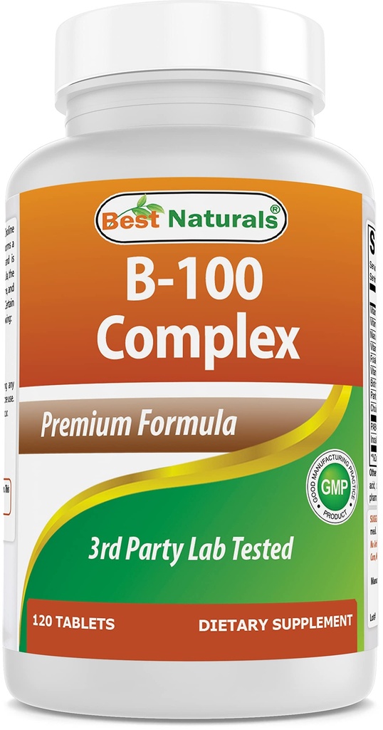 Bedste Naturals B- 100 Complex for voksne, 120 tabletter