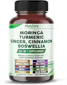 Moringa, gurkemeje, Ginger Root, Ceylon Cinnamon, Boswellia - Made in USA