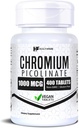 HealthFare Chrom Picolinate 1000mcg- 124; 400 Vegan- tabletter - 124; High Absorption Mineral Supplement - 124; Understøtter sund sukker Metabolisme & Nutrient Absorption - 124; Non- GMO, Gluten- Free - 124; Fremstillet i USA