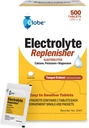 Globe Electrolyte Erstatningstabletter til hurtig hydrering og øvelse Inddrivelse (500 tabletter, 250 pakker af 2) for atleter, Vandreture & Sport, Rejsepakker med vigtige næringsstoffer til optimal holdbarhed