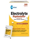 Globe Electrolyte Erstatningstabletter til hurtig hydrering og øvelse Inddrivelse (500 tabletter, 250 pakker af 2) for atleter, Vandreture & Sport, Rejsepakker med vigtige næringsstoffer til optimal holdbarhed