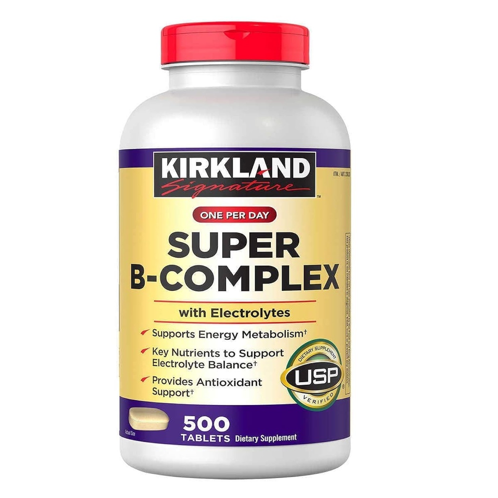 Kirkland Signature Super B- Complex (2- Pack) med Electrolytes (2 x 500 tabletter)
